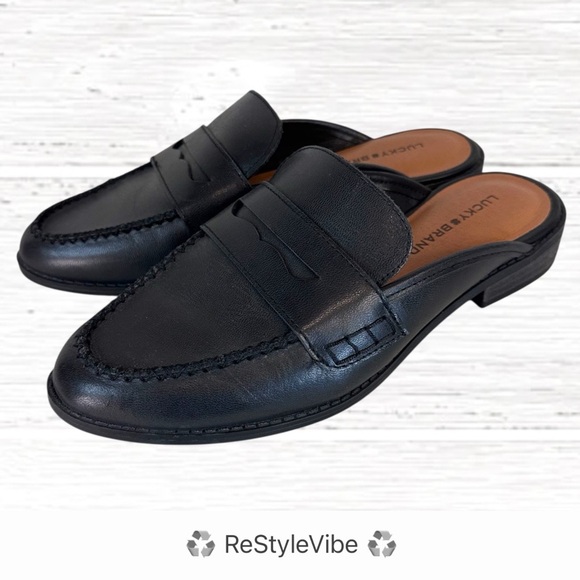LUCKY BRAND Women’s Size 6.5 Shoes Mule Penny Loafer Style Leather Slip On - Picture 1 of 15